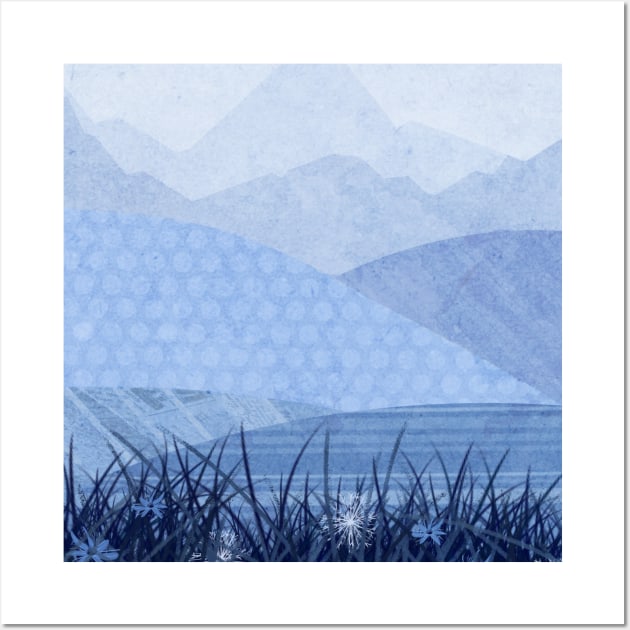 Blue Landscape Wall Art by KatherineBlowerDesigns